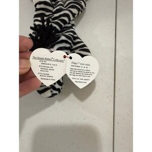 Ty Beanie Baby Ziggy the Zebra Vintage 1995 Plush with Heart & Tush Tags